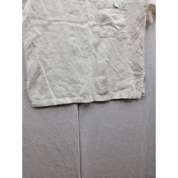 David Dart 100% Linen Pullover Top with Front Pocket, Sz P - Picture 7 of 13
